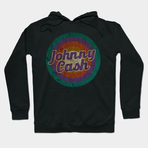 Johnny Cash  - Retro Circle - DESIGN -  Vintage Hoodie by testerbissnet